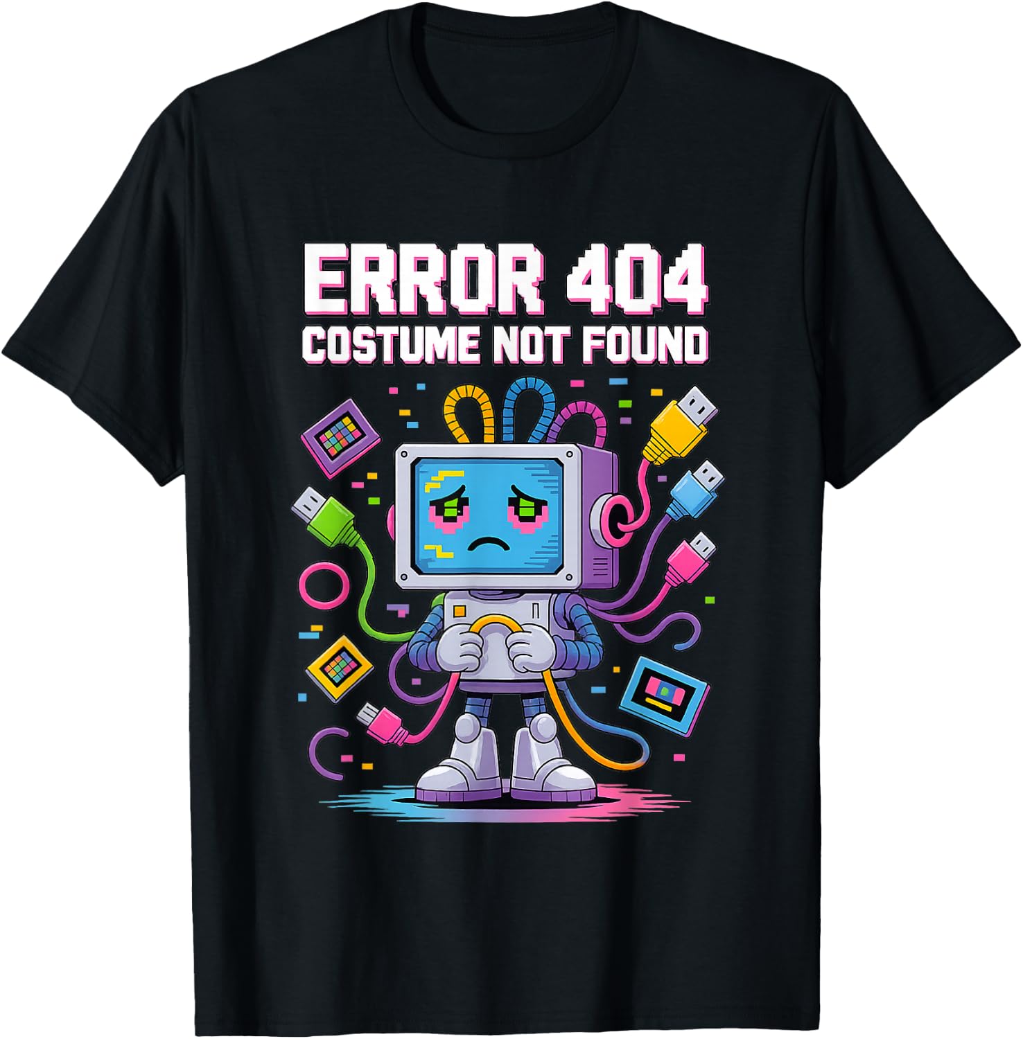 Mistake 404 Costume Not Found Funny Geek Halloween Matching T-Shirt - T-Shirt | Black