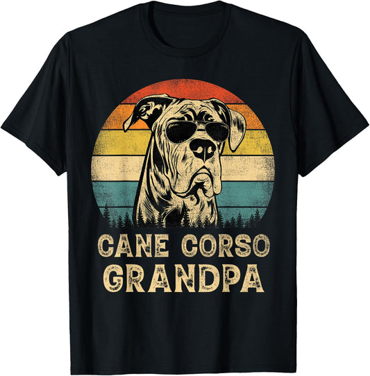 Vintage Cane Corso Grandpa Dog Lovers Father's Day Men Women T-Shirt - T-Shirt | Black