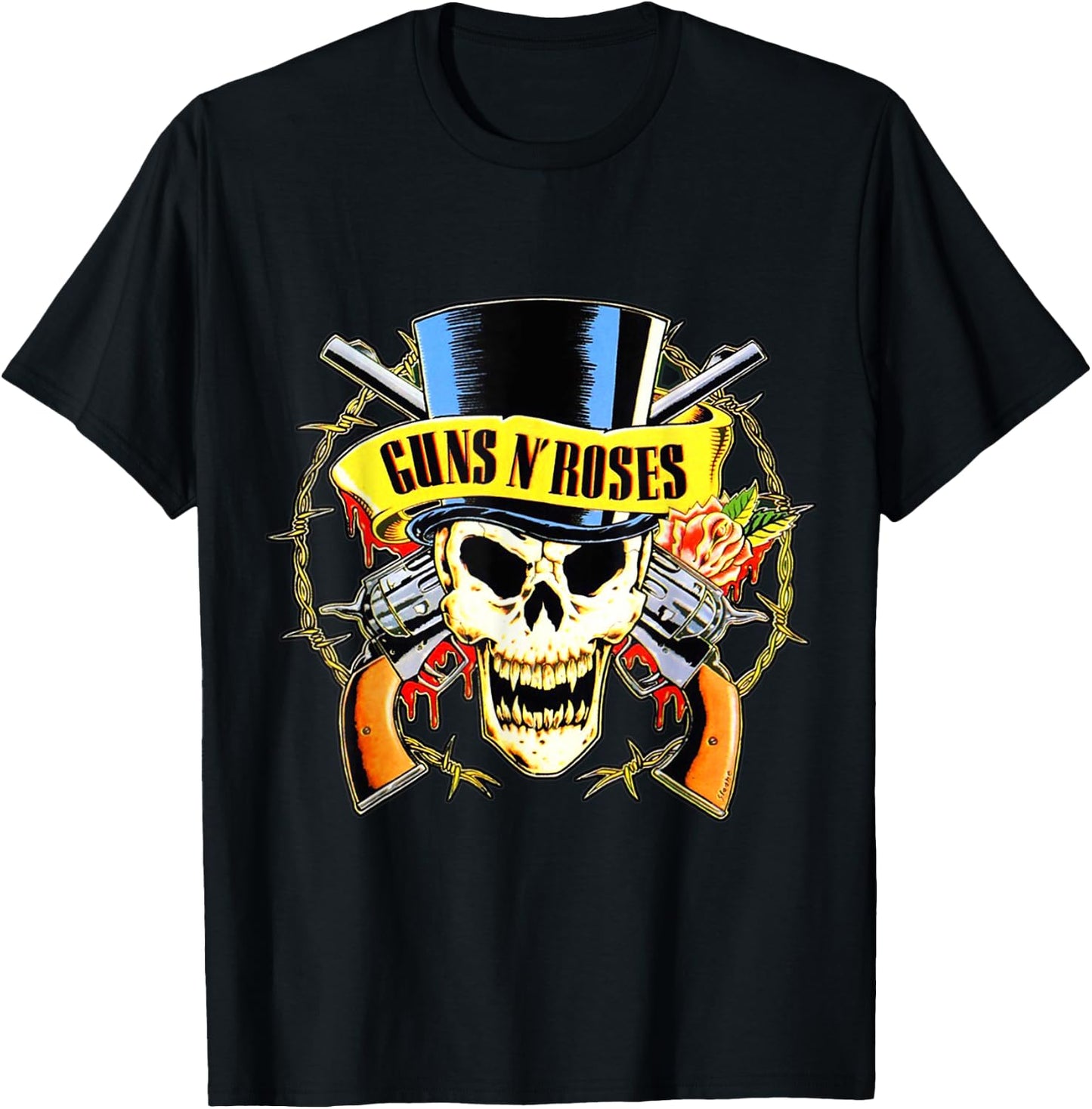 Guns N' Roses Official Top Hat Skull T-Shirt - T-Shirt | Black