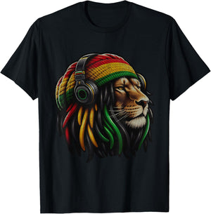 Jamaica Roots Reggae Lion of Judah Rastafari , black T-Shirt - T-Shirt | Black