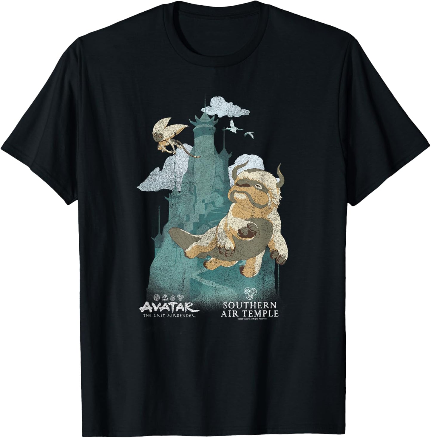 Avatar: The Last Airbender Northern Air Temple Flying Bison T-Shirt - T-Shirt | Black