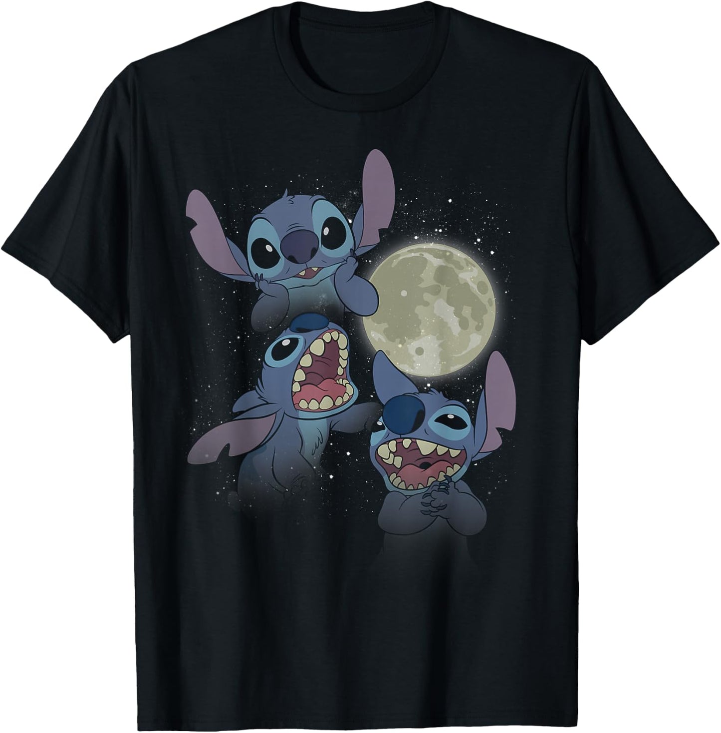 Disney Lilo & Stitch Moonlight Collage T-Shirt - T-Shirt | Black