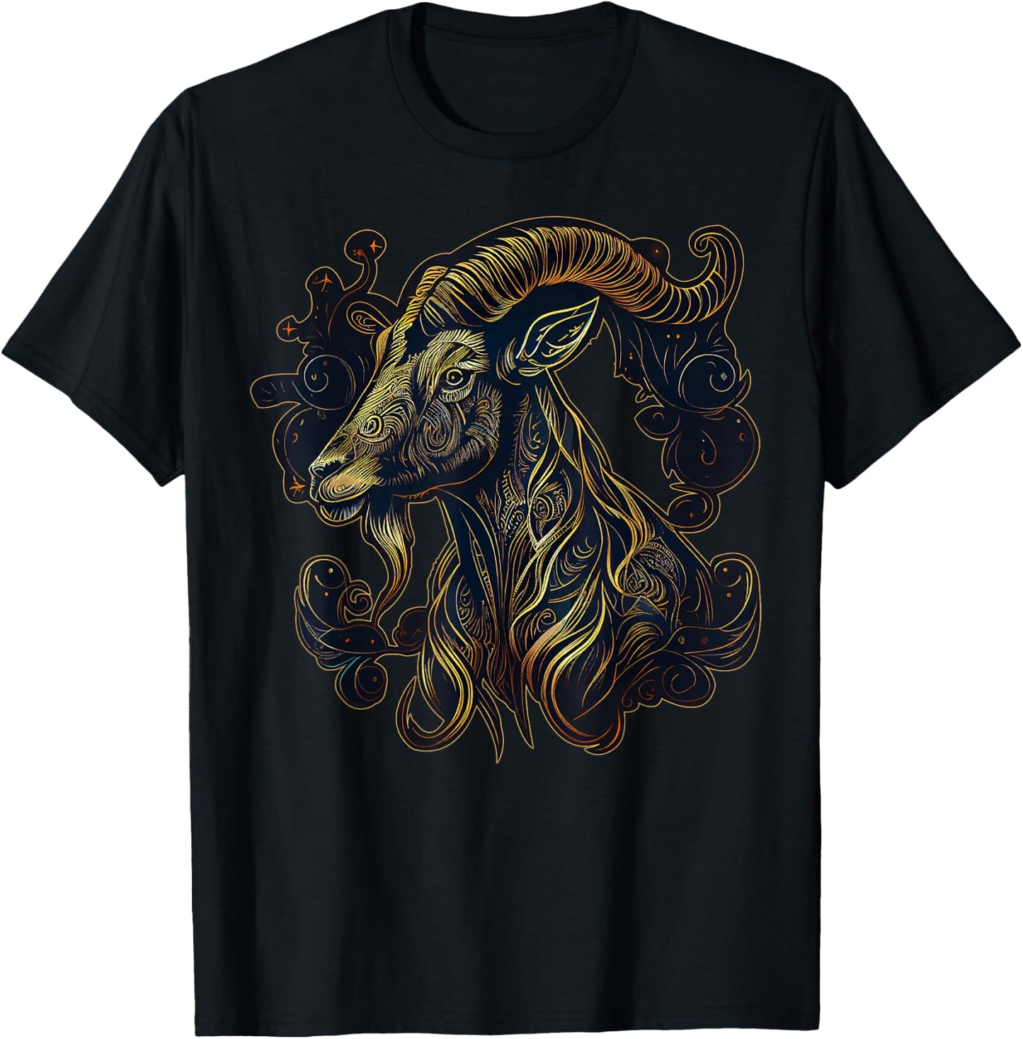Year Of The Goat Chinese Zodiac Ram Animal Astrology T-Shirt - T-Shirt | Black