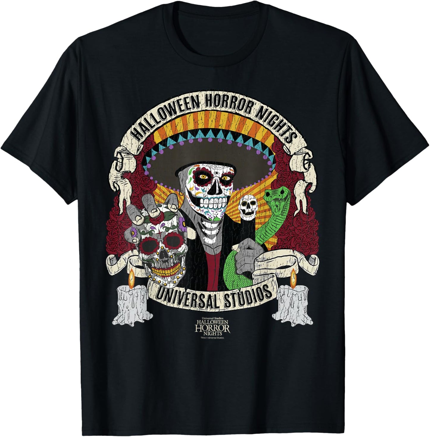 Halloween Horror Nights HHN Dia De Los Muertos T-Shirt - T-Shirt | Black