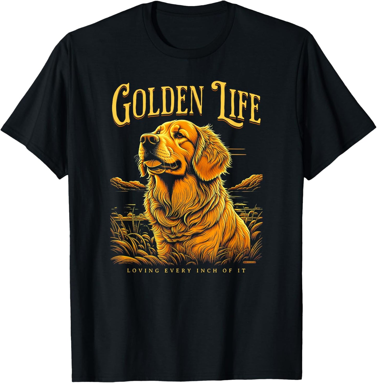 Life is golden Golden Retriever dog Lover Golden Life T-Shirt - T-Shirt | Black