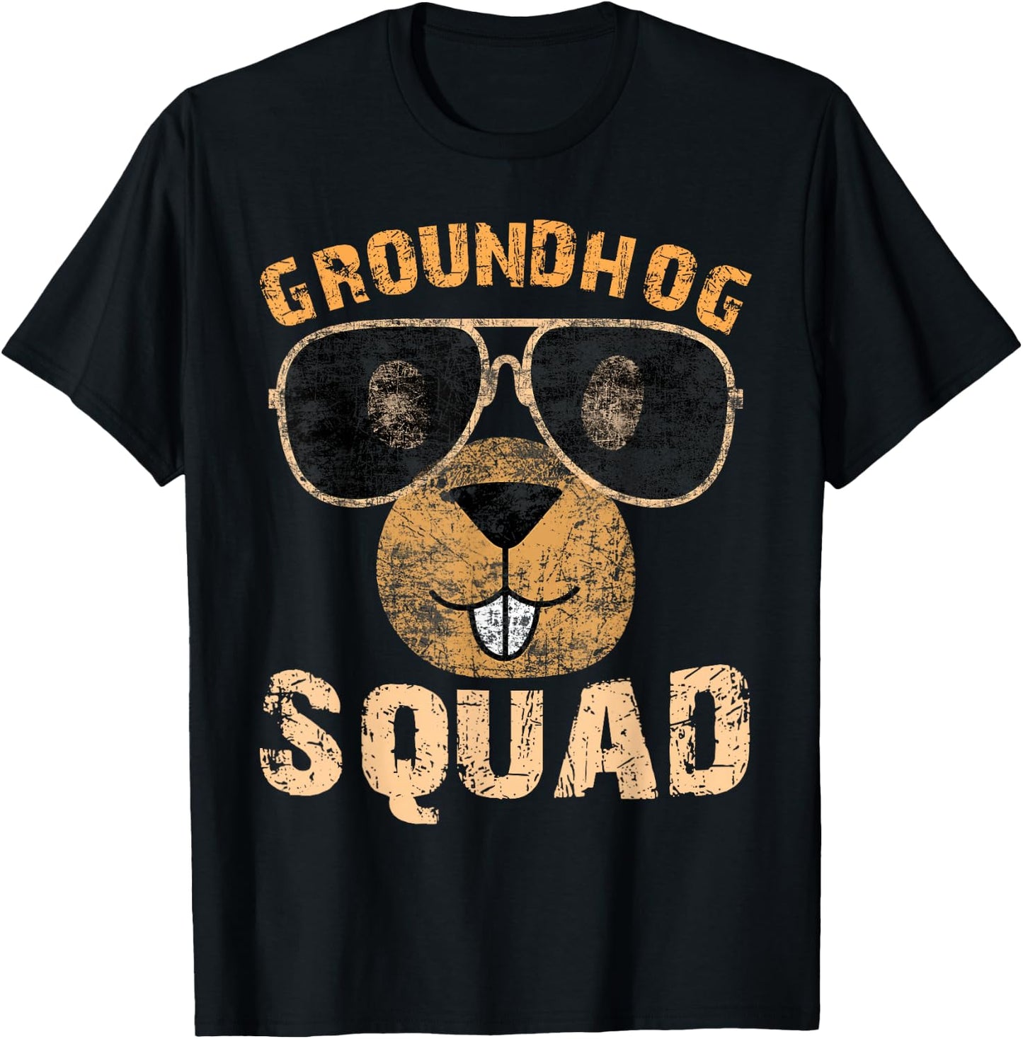 Funny Groundhog Squad Shirt Happy Groundhog Day 2026 T-Shirt - T-Shirt | Black