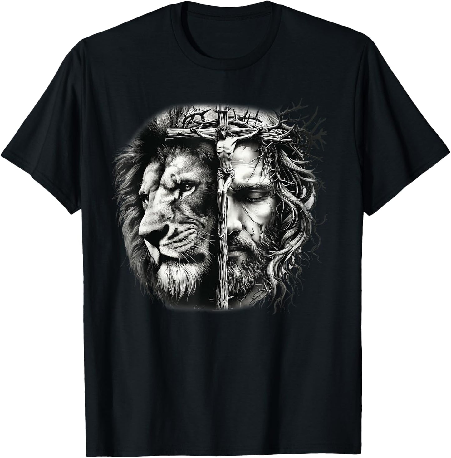 Faith in God - Jesus und Löwe Christliche Bibel T-Shirt - T-Shirt | Black