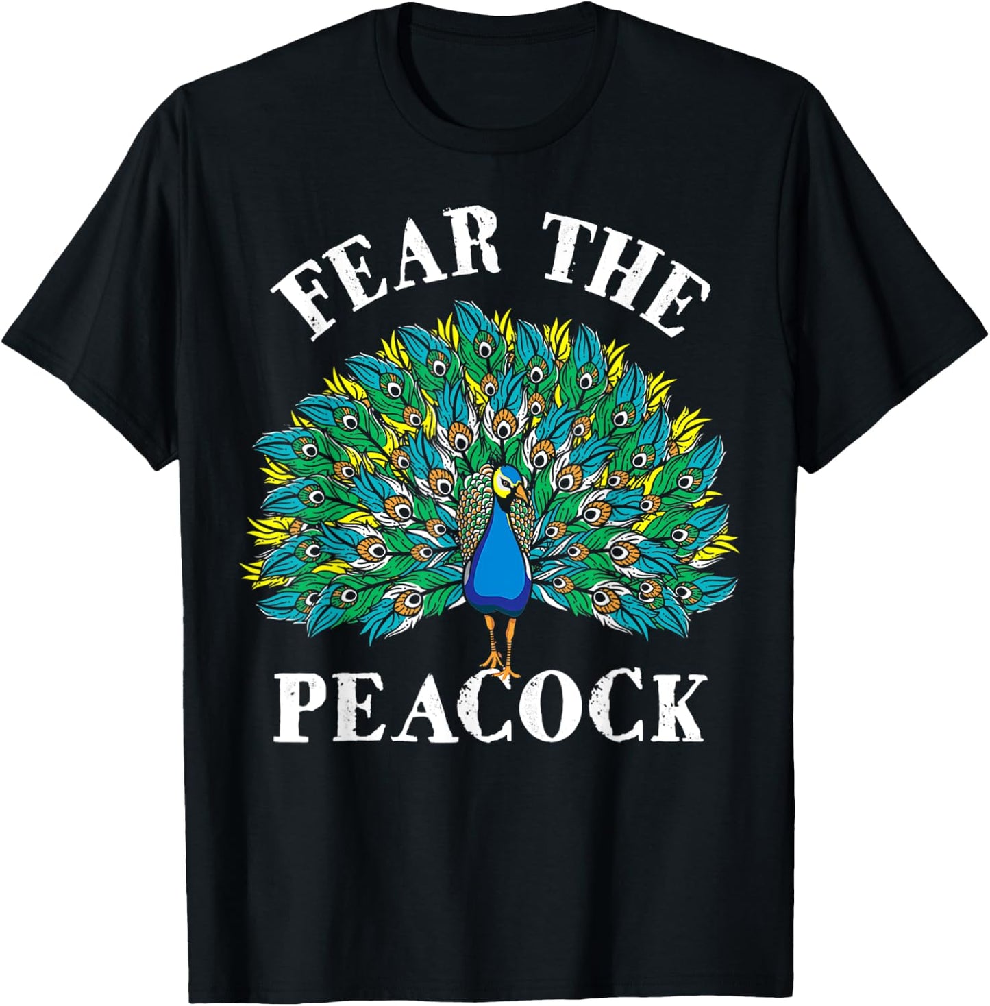 Fear The Peacock - Zookeeper Ornithologist Bird Lover T-Shirt - T-Shirt | Black