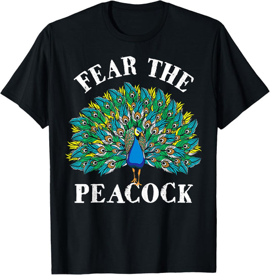 Fear The Peacock - Zookeeper Ornithologist Bird Lover T-Shirt - T-Shirt | Black