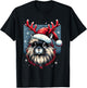 Christmas Lionhead Rabbit Reindeer T-Shirt - T-Shirt | Black