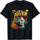 Leopard Sunglasses Artwork - Zoo Art Animal Leopard T-Shirt - T-Shirt | Black