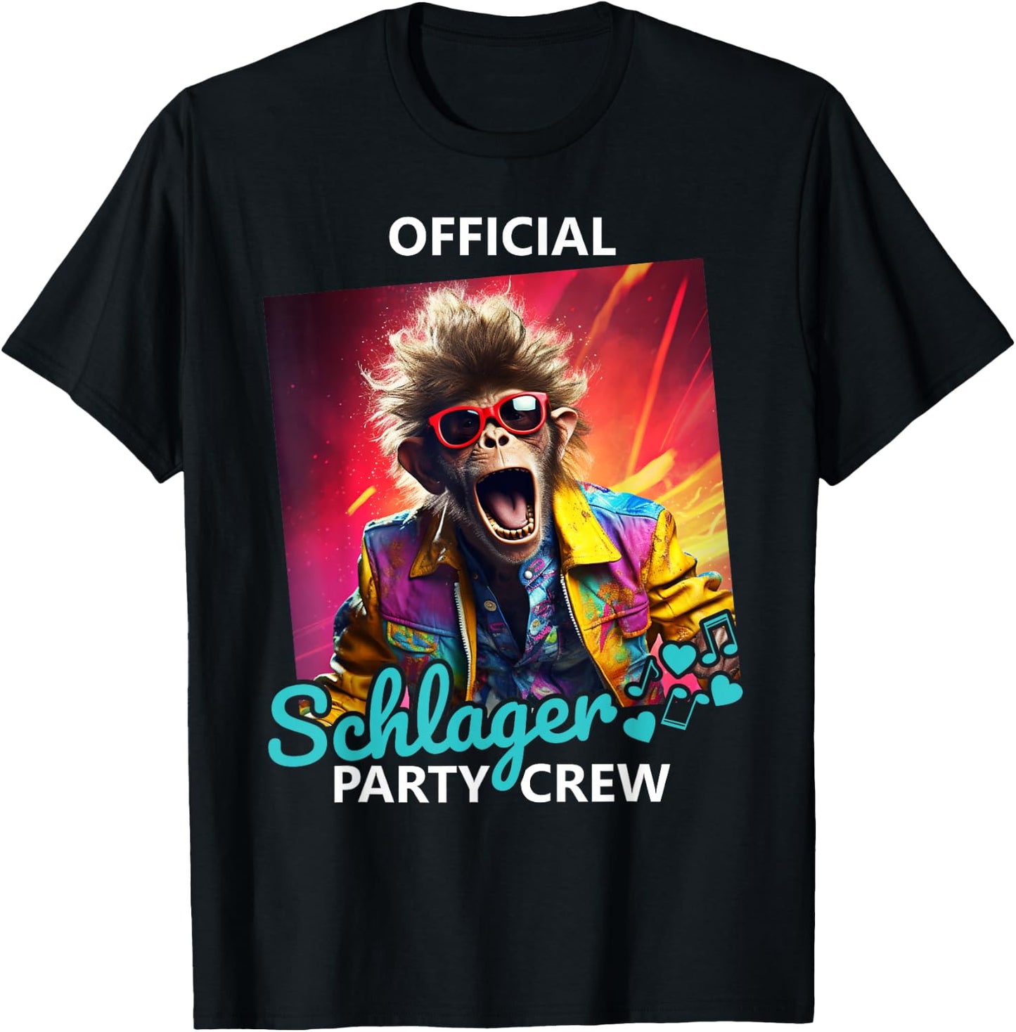 PARTY HASE Outfits für Party und Kneipentour Official Schlager Party Crew T-Shirt - T-Shirt | Black