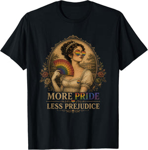 More Pride Less Prejudice Pride Month LGBTQ Meme Face T-Shirt - T-Shirt | Black