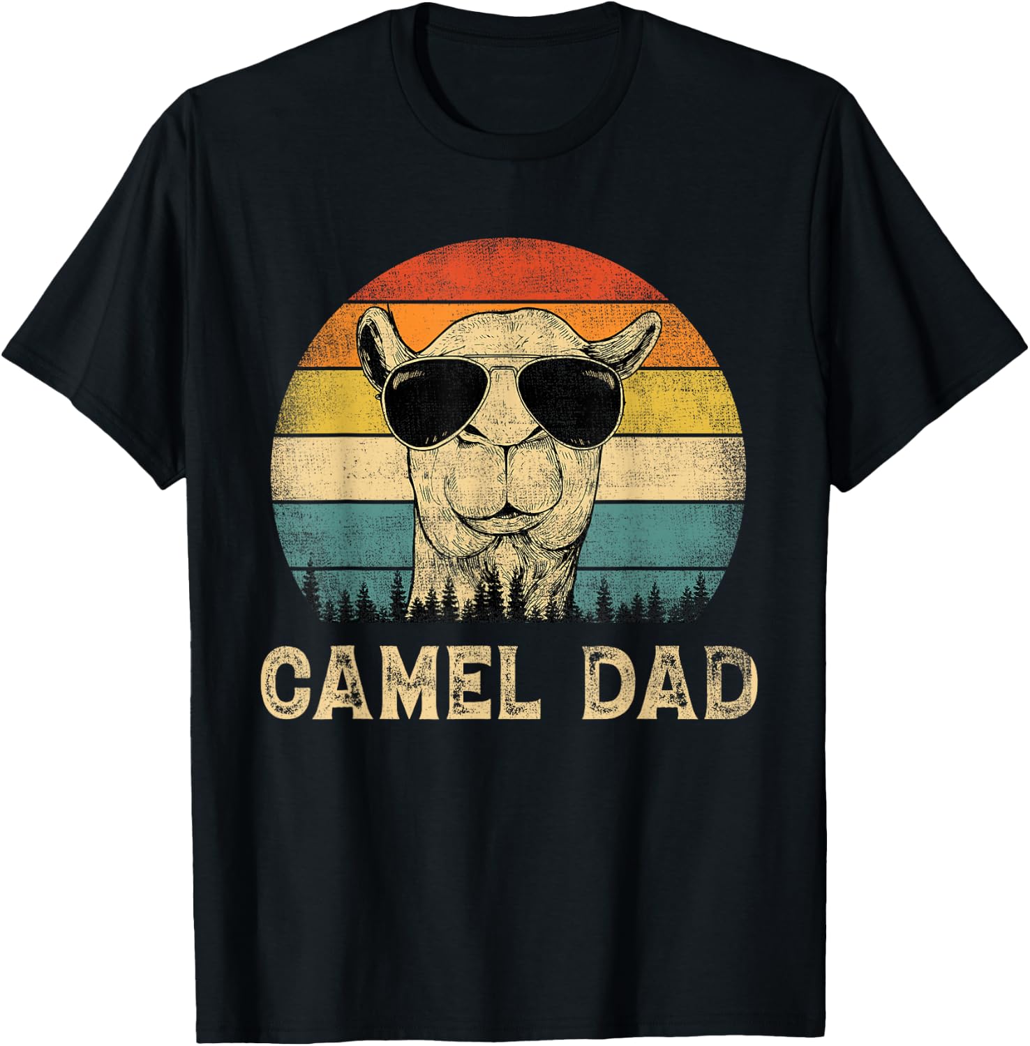 Vintage Camel Dad Camel Lovers Daddy Father's Day T-Shirt - T-Shirt | Black