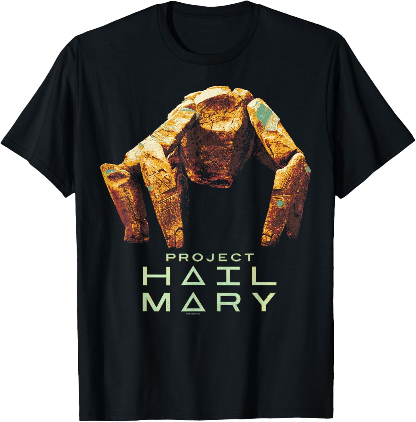 Project Hail Mary Rocky The Alien Distressed Portrait T-Shirt - T-Shirt | Black