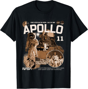 NASA Apollo 11 Mission July 20, 1969 , Black, S T-Shirt - T-Shirt | Black