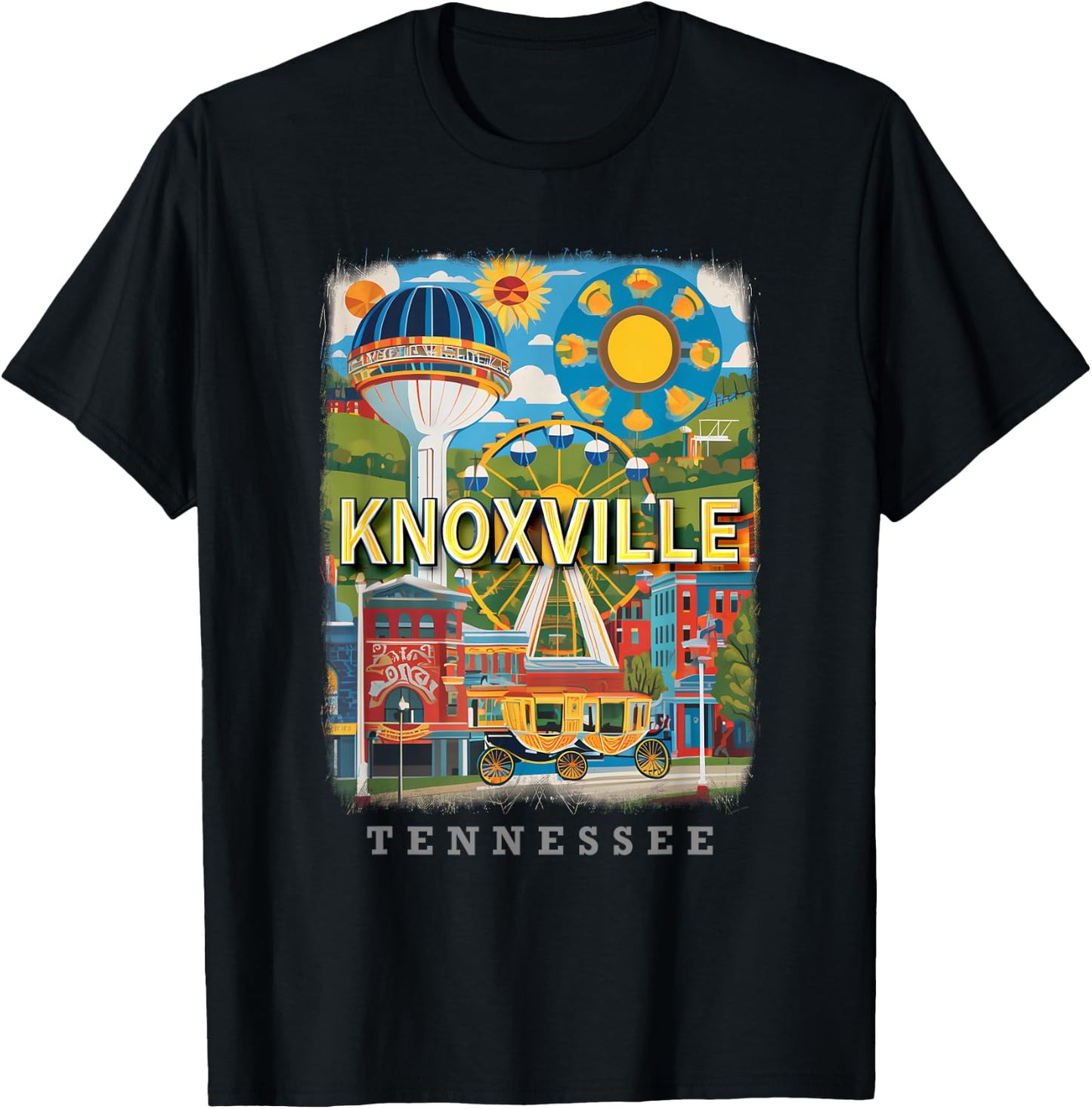 Knoxville Tennessee TN Historic Downtown SD136 T-Shirt - T-Shirt | Black