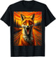 Expressionist Scream Funny Forest Surreal Animal Artwork Fox T-Shirt - T-Shirt | Black