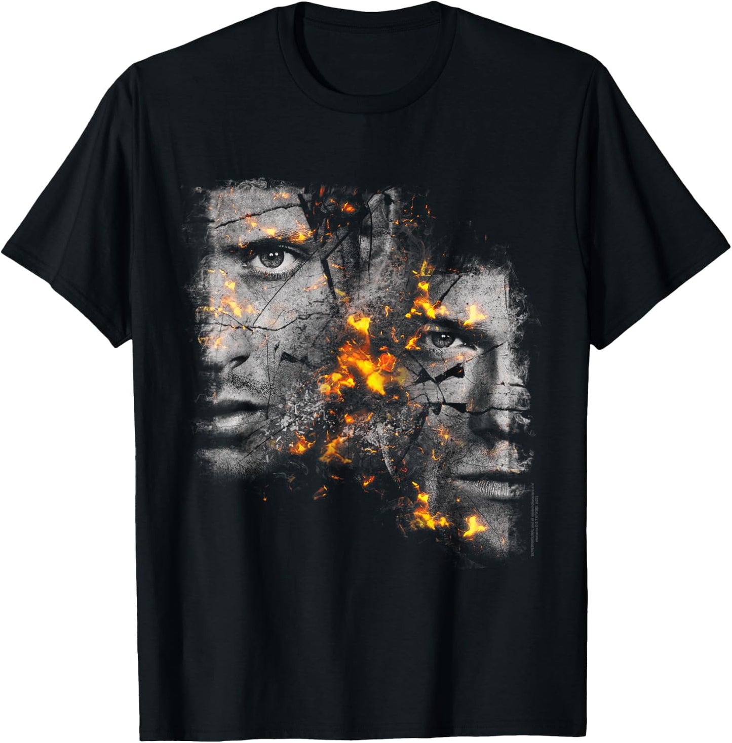 Supernatural Sam and Dean Fire , black, s T-Shirt - T-Shirt | Black