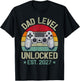 Dad Level Unlocked Est. 2027 Leveled Up to Video Gamer Dad T-Shirt - T-Shirt | Black