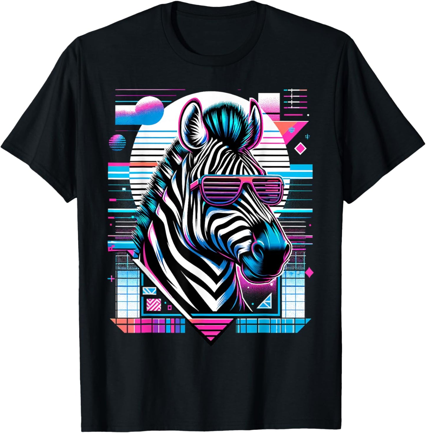 Men's Women's and Children's Vintage Retro Zebra Lover , black T-Shirt - T-Shirt | Black