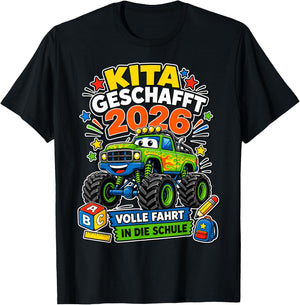 Kita Geschafft 2026 Volle Fahrt Jungen T-Shirt - T-Shirt | Black
