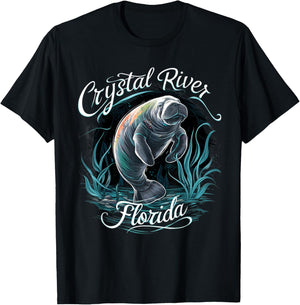 the manatees Crystal River Florida vacation manatee T-Shirt - T-Shirt | Black
