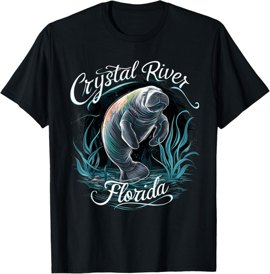 the manatees Crystal River Florida vacation manatee T-Shirt - T-Shirt | Black