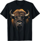 Bison Portrait Tier Zoo Kunst Bison T-Shirt - T-Shirt | Black