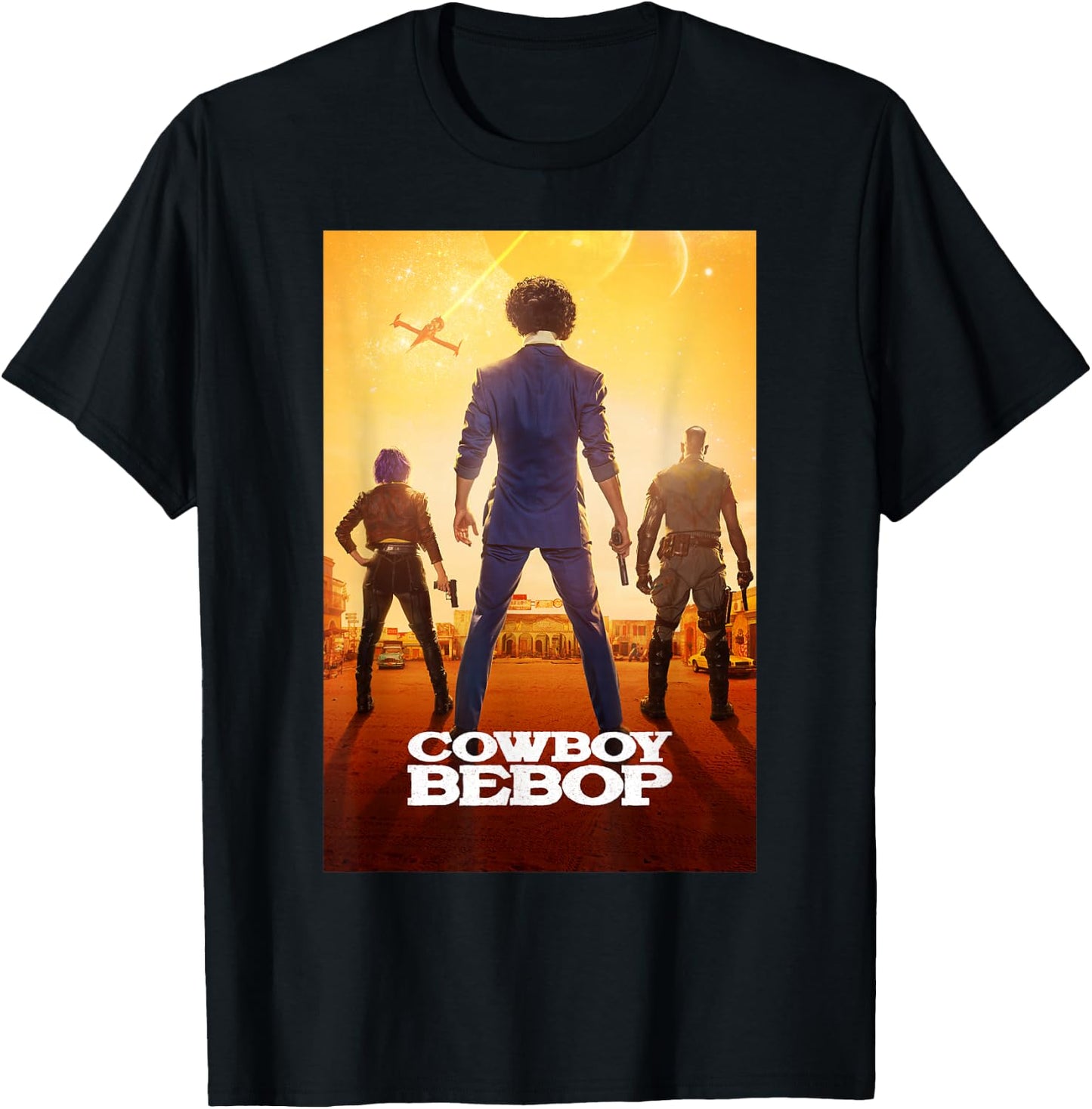 Cowboy Bebop Trio Chase Poster T-Shirt - T-Shirt | Black