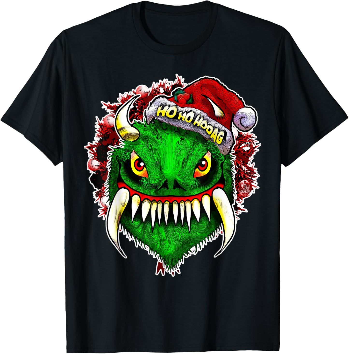 Funny Christmas Hodag Holiday Cryptid Monster Cryptozoology T-Shirt - T-Shirt | Black