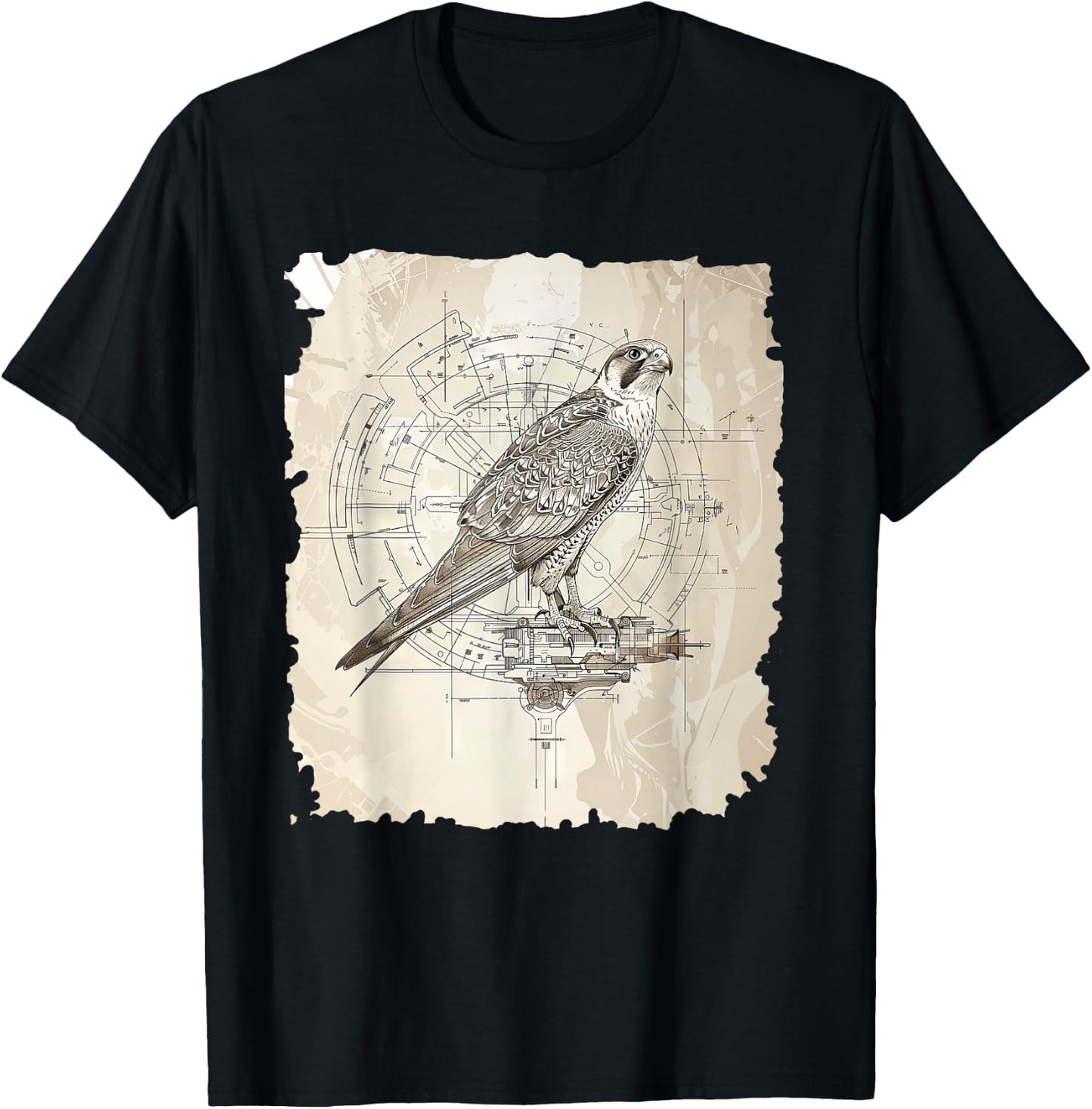 Precision Peregrine Falcon Illustration T-Shirt - T-Shirt | Black