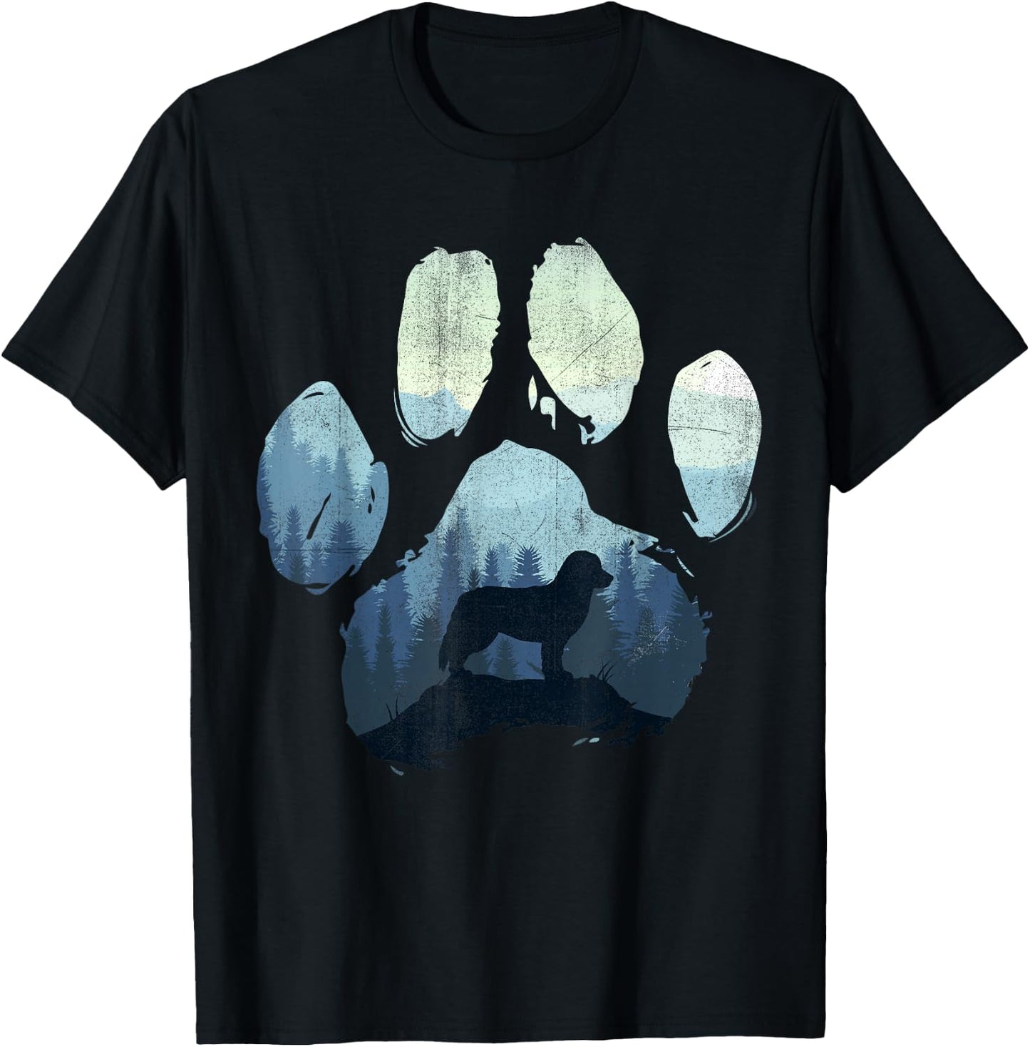 Bernese Mountain Dog Paw Mum Dad Mountains , black T-Shirt - T-Shirt | Black