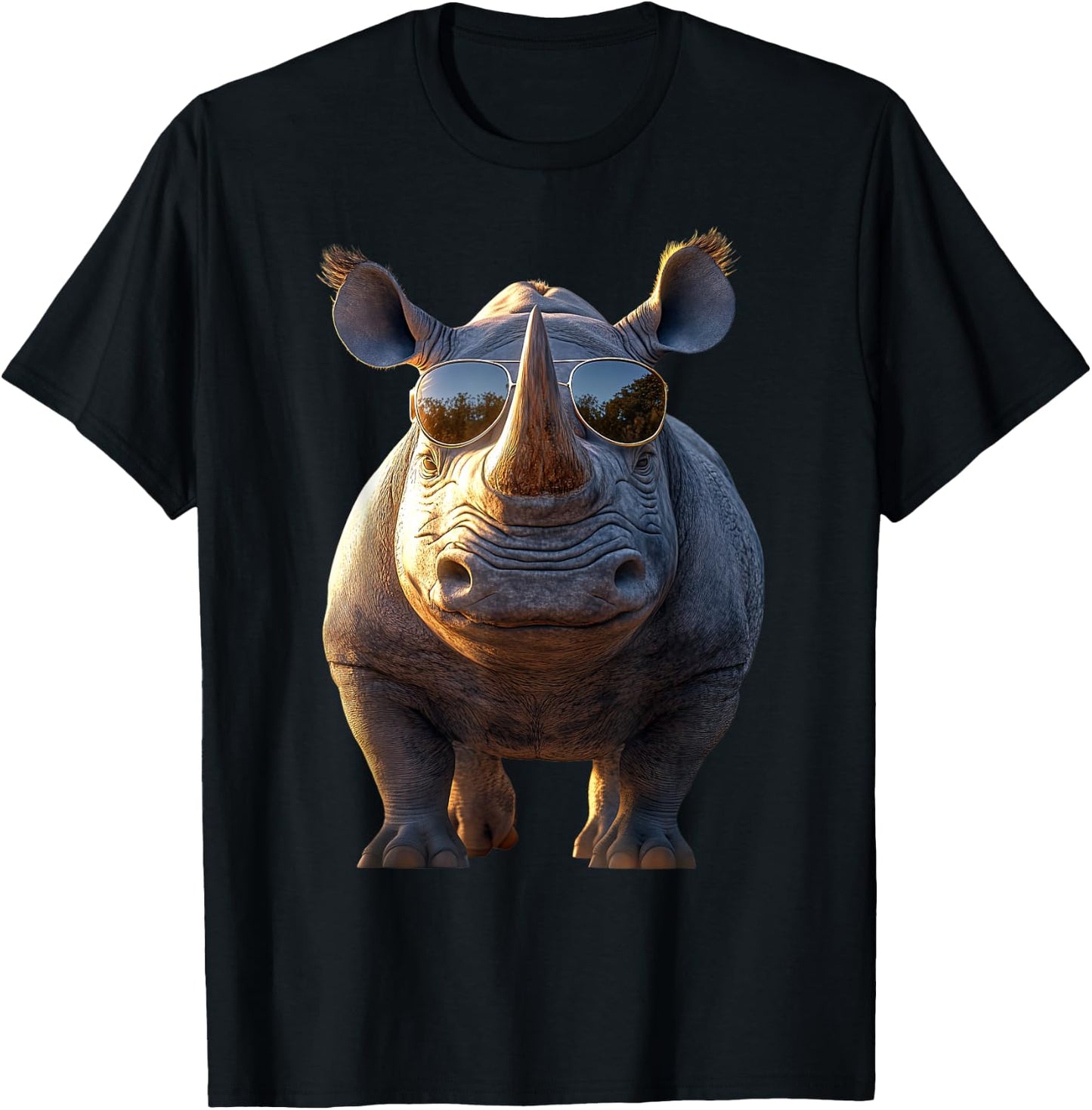 Rhino Rhinoceros White Rhinoceros Safari Cute Rhinos T-Shirt - T-Shirt | Black