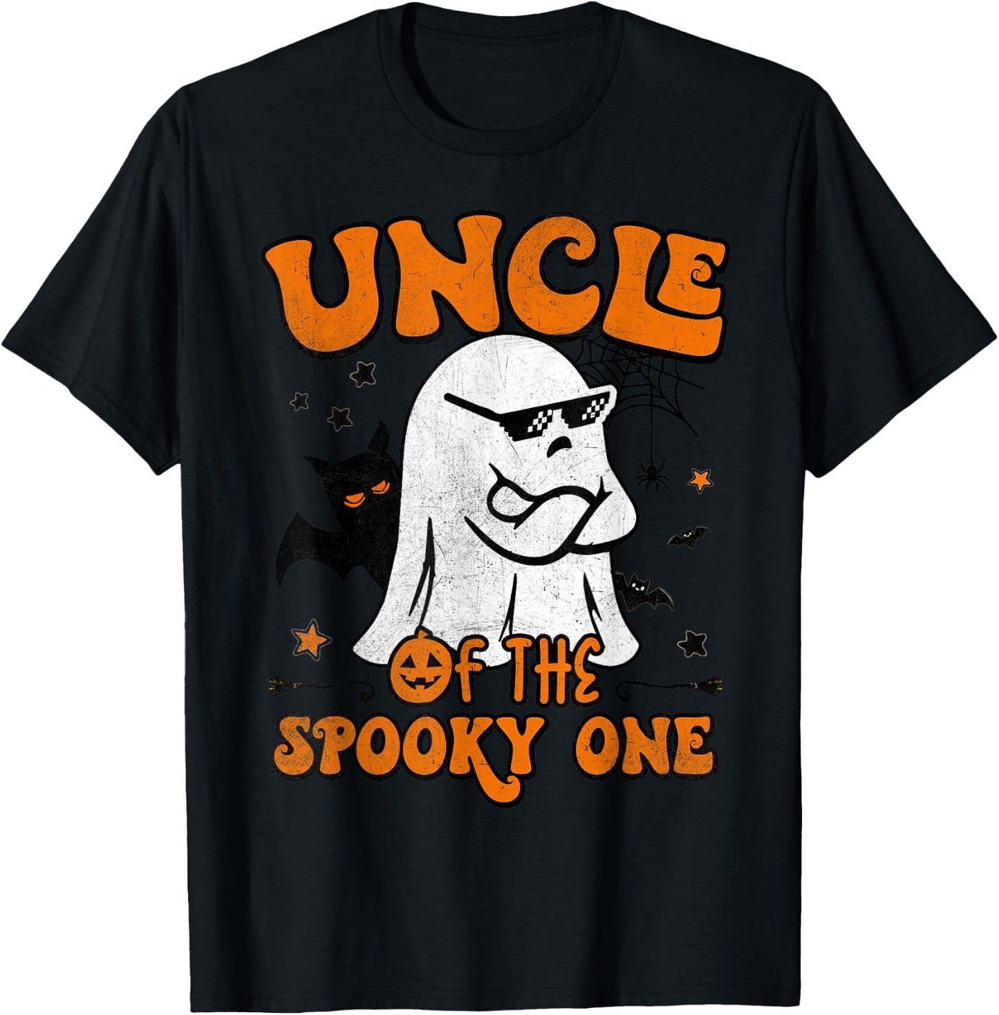 Uncle of the Spooky One Retro Matching Family Halloween T-Shirt - T-Shirt | Black