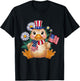 Cute Duck Florals 4th of July Boy Girl Patriotic Ducks Lover T-Shirt - T-Shirt | Black