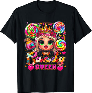 Bonbon d'Halloween amusant Candy a Queen Lollipop Lover Girls Coloré T-Shirt - T-Shirt | Black