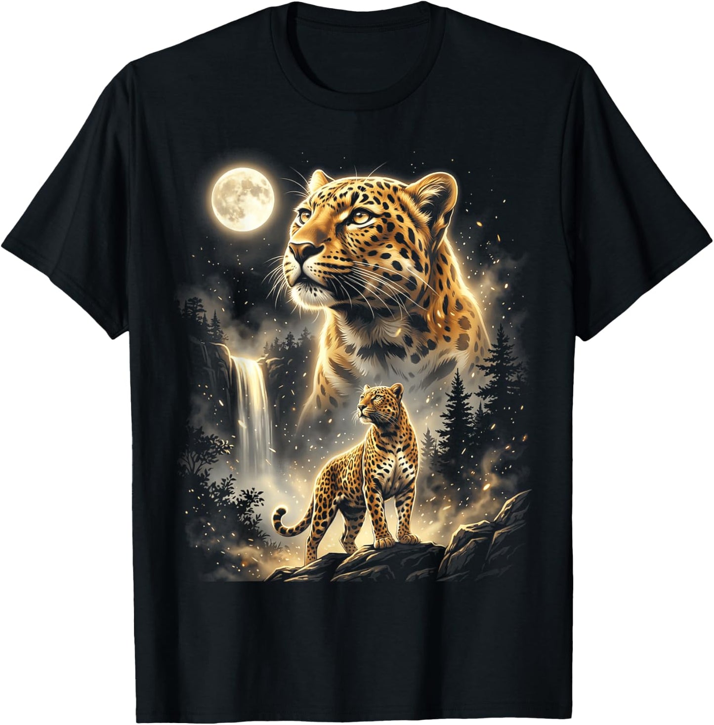 Jaguar Howling At The Moon T-Shirt - T-Shirt | Black