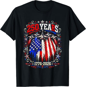 250 Anniversary USA Flag T-Shirt - T-Shirt | Black