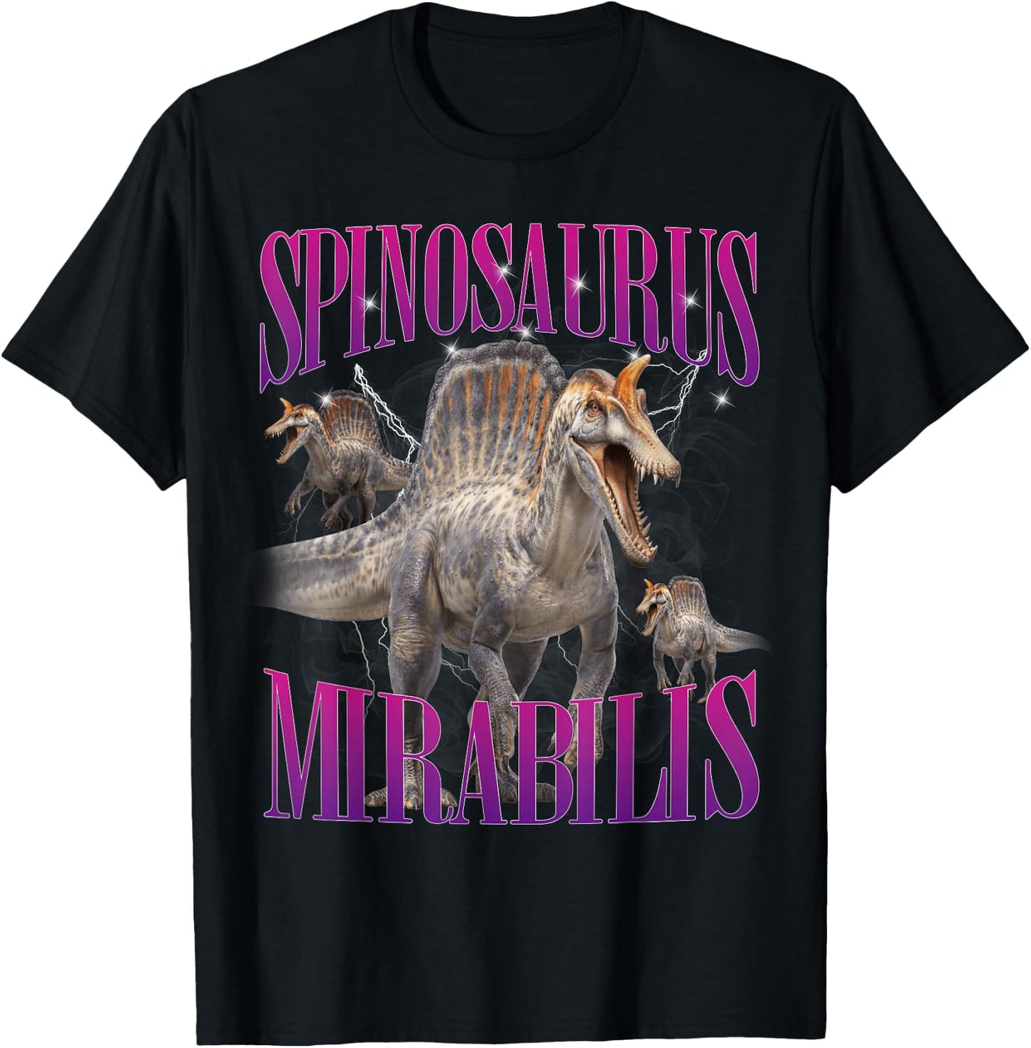 Spinosaurus Mirabilis Dinosaur Prehistoric Creature T-Shirt - T-Shirt | Black