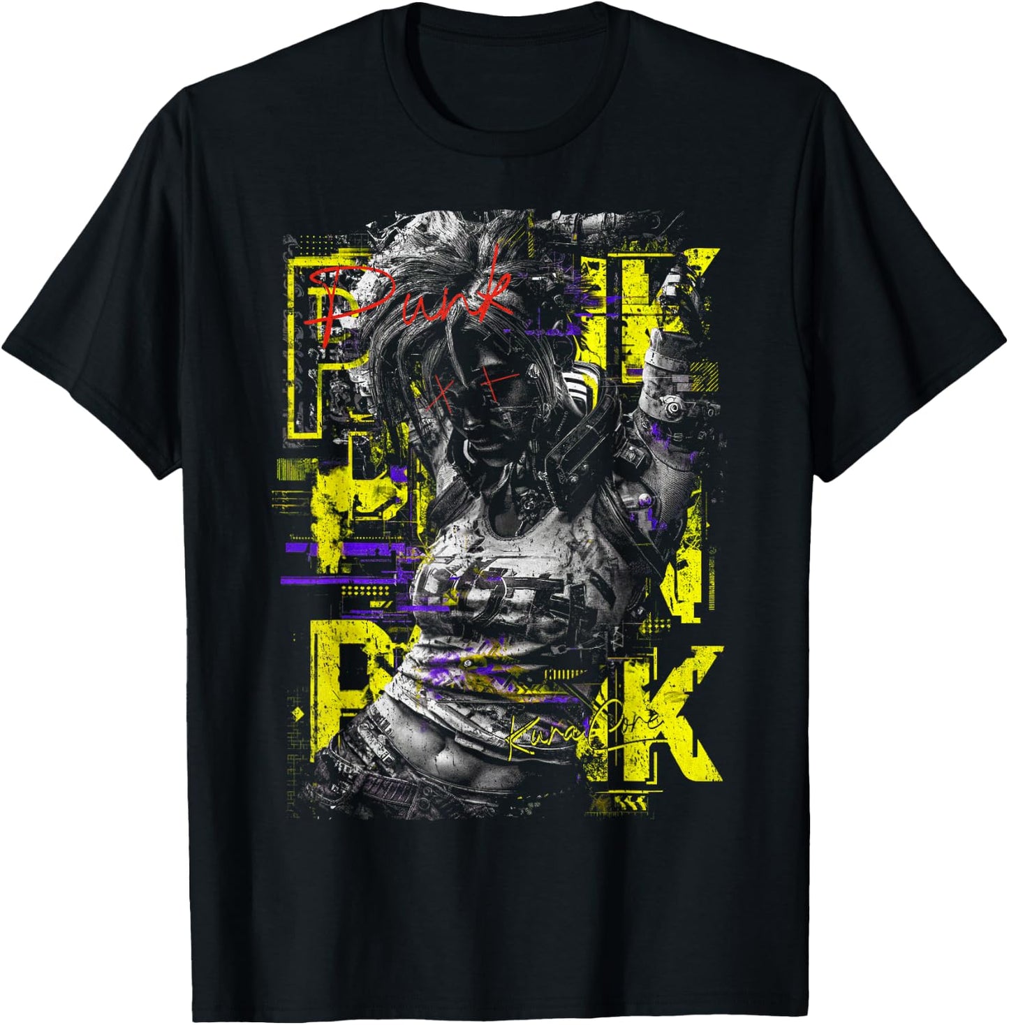 Japan Streetwear Cyberpunk Y2K Techwear Retro Manga Anime T-Shirt - T-Shirt | Black