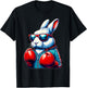 Happy Easter Bunny Boxing Rabbit Men Women Kid T-Shirt - T-Shirt | Black