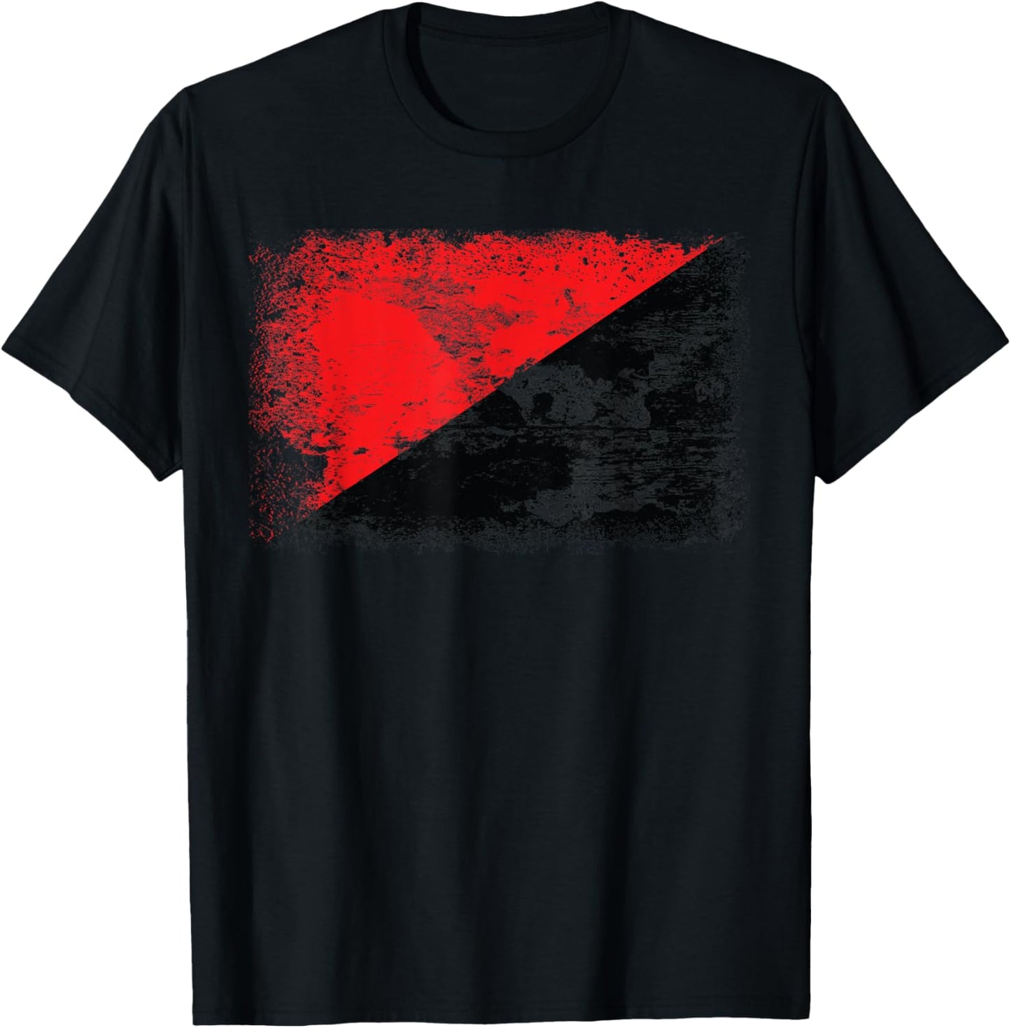 Red Black Anarchy Flag | Anarchist Flag T-Shirt - T-Shirt | Black