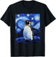 Penguin Bird Van Gogh Style Starry Night funny Graphic T-Shirt - T-Shirt | Black