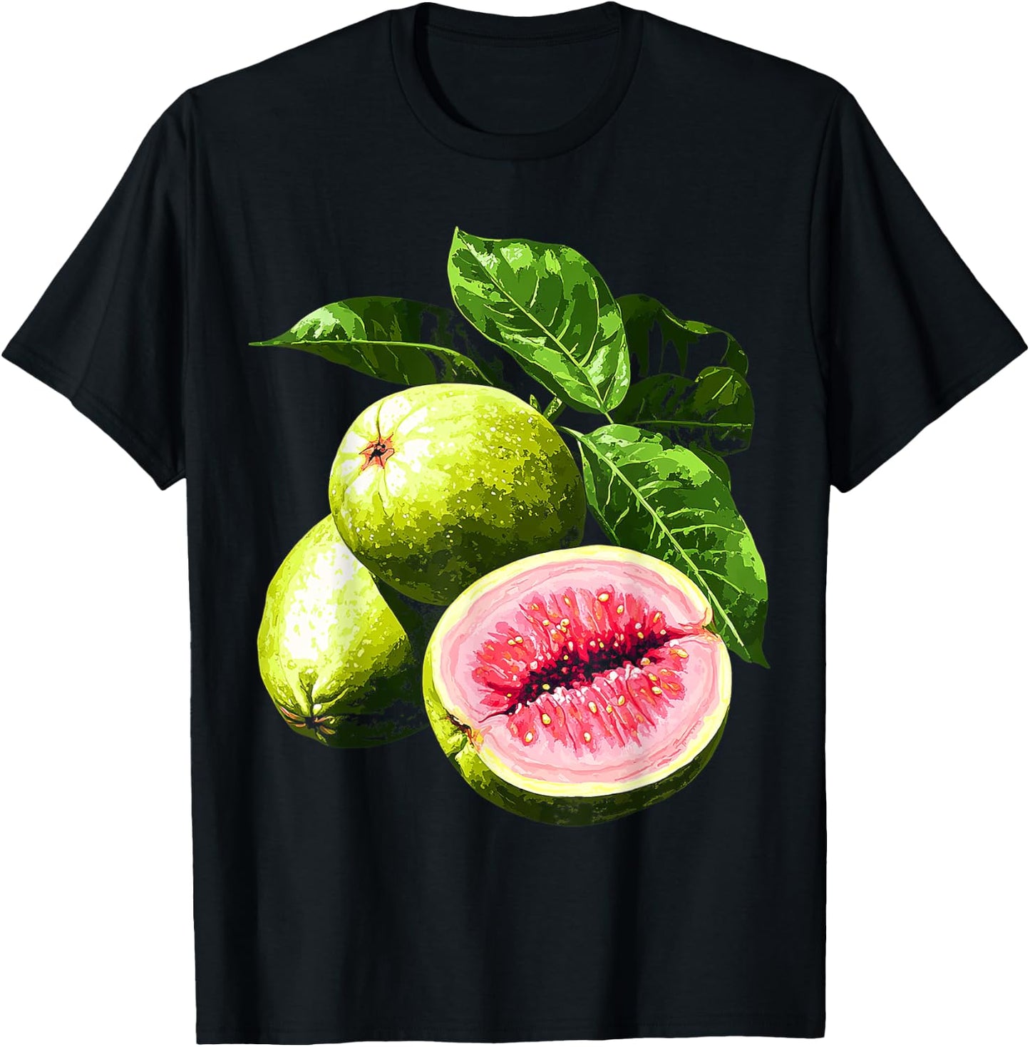Guava Fruit Graphic Artwork Guava T-Shirt - T-Shirt | Black