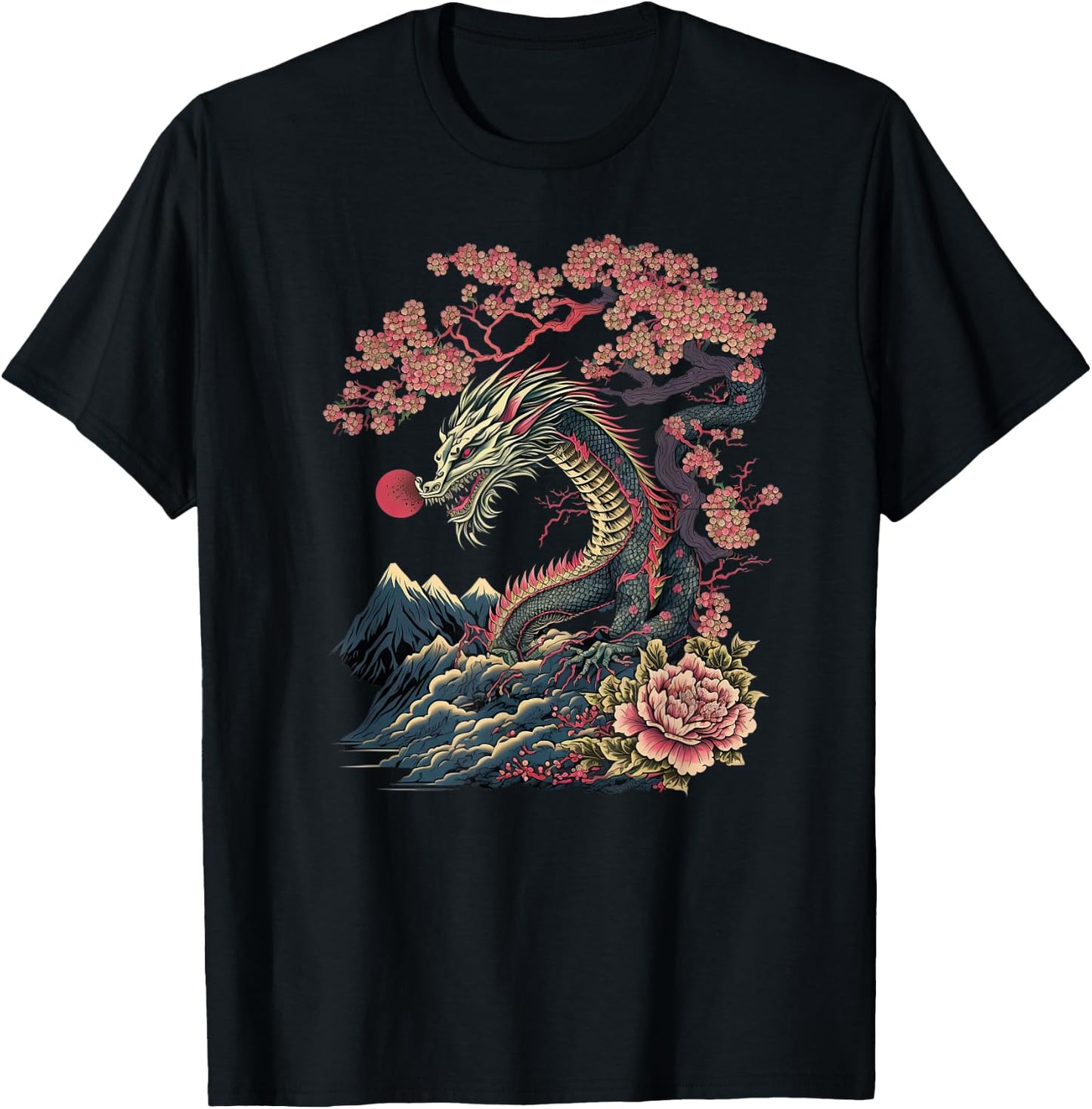 Japanese Aesthetic Dragon japanese art Japan Tattoo T-Shirt - T-Shirt | Black