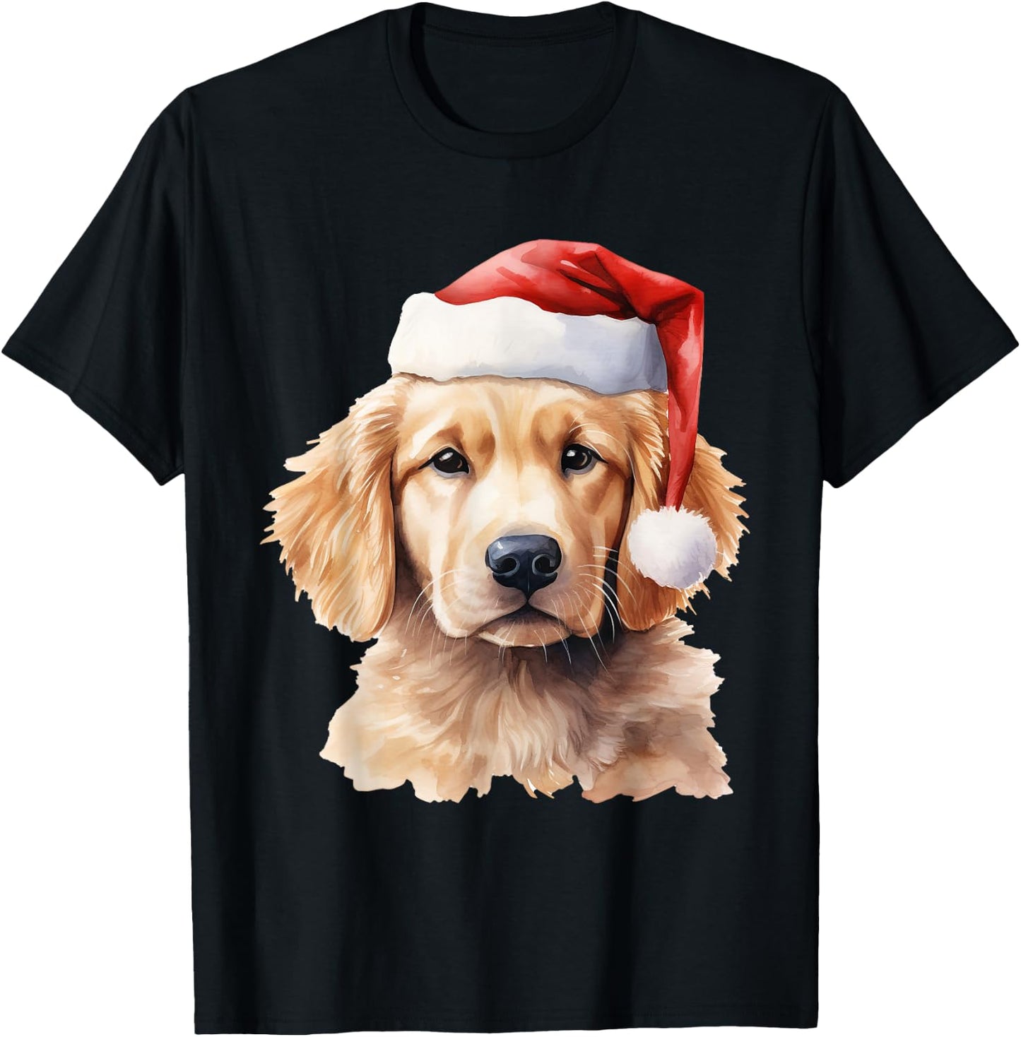 Golden Retriever Christmas Winter Dog T-Shirt - T-Shirt | Black
