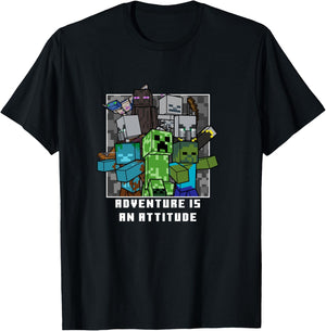 Minecraft Adventure Is an Attitude Aggressive Mobs Poster Shirt T-Shirt - T-Shirt | Black