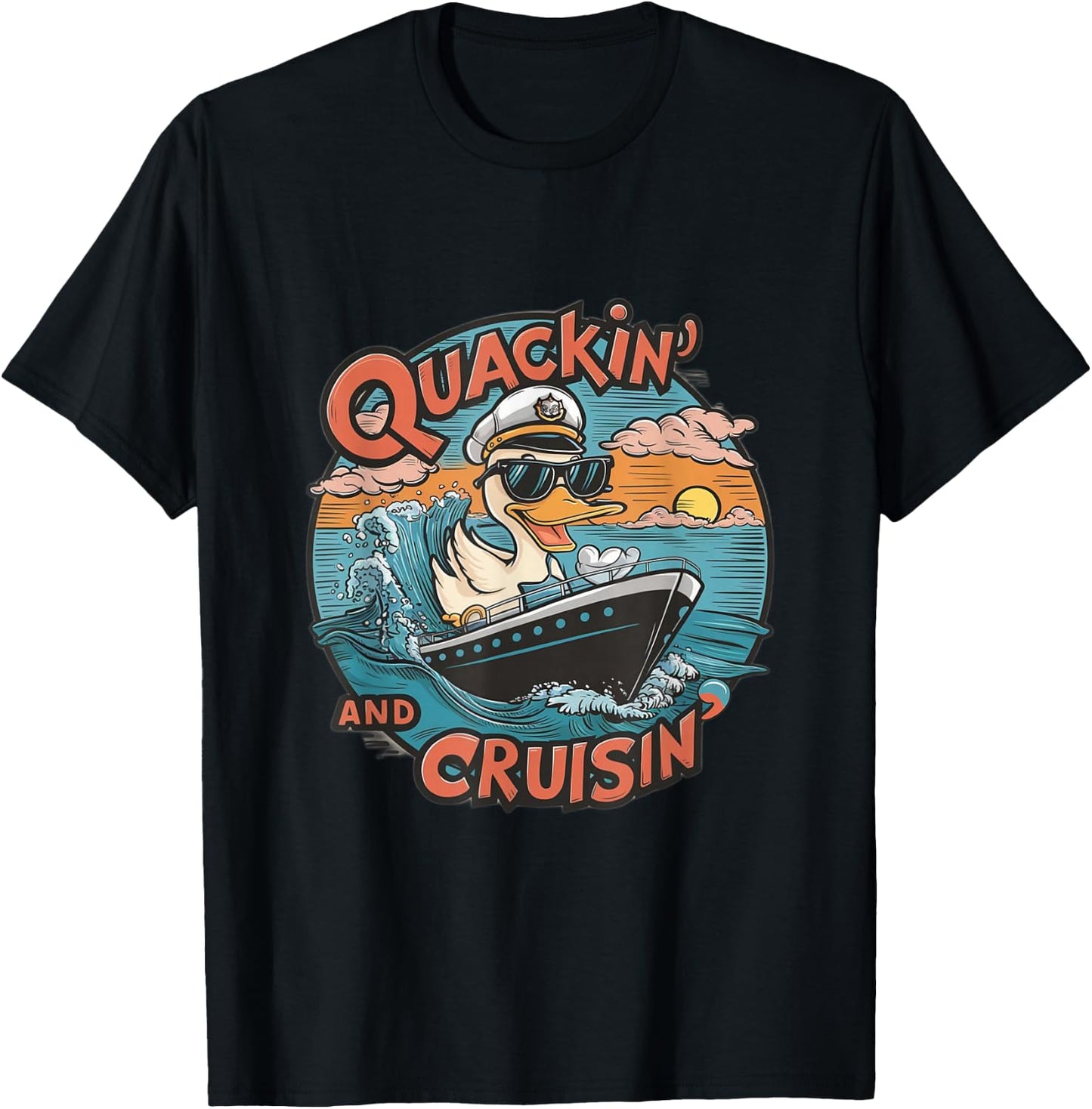 Funny Duck Hunting Hiding, cruise duck hunter, cruise ship T-Shirt - T-Shirt | Black