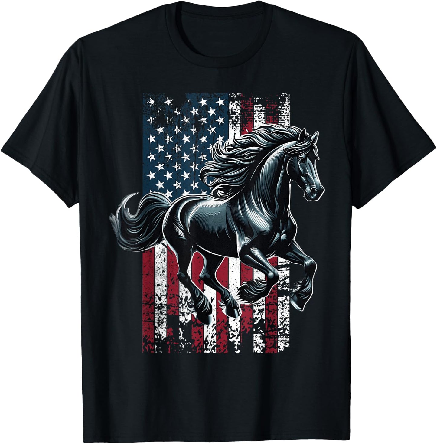American Friesian Horse US Friesian Horse T-Shirt - T-Shirt | Black